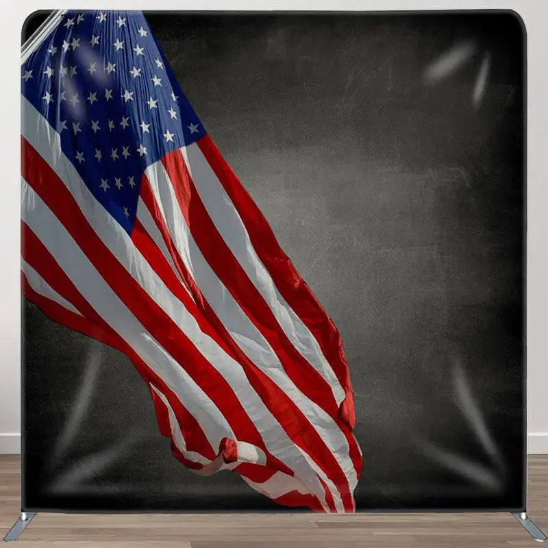 Flag Black Fabric Backdrop Cover for Independence Day - Aperturee