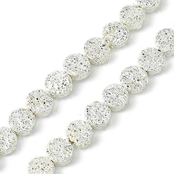 Electroplated Natural Lava Rock Beads Strands