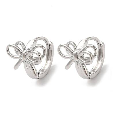 Bowknot Brass Hoop Earrings for Women