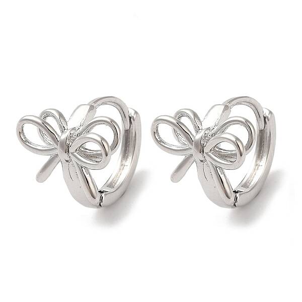 Bowknot Brass Hoop Earrings for Women