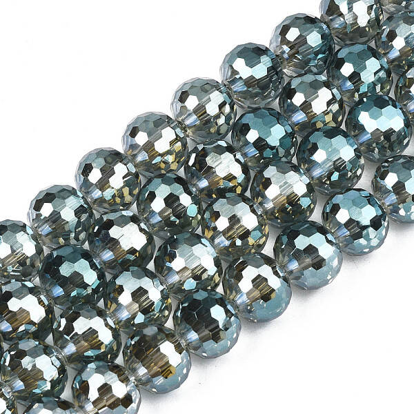 Electroplate Transparent Glass Beads Strands