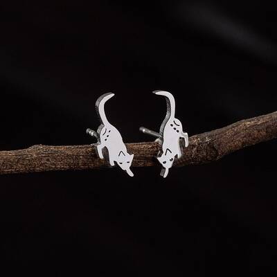 Stainless Steel Small Animal Stud Earrings for Women