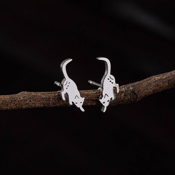 Stainless Steel Small Animal Stud Earrings for Women