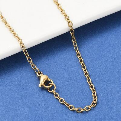 Ion Plating(IP) 304 Stainless Steel Unisex Cable Chain for Necklace