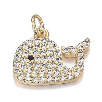 Brass Micro Clear & Black Cubic Zirconia Charms