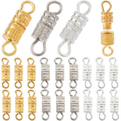 90Pcs 3 Colors Alloy Screw Clasps