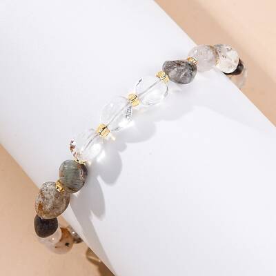 Natural Lodolite Quartz Beaded Bracelets for Women