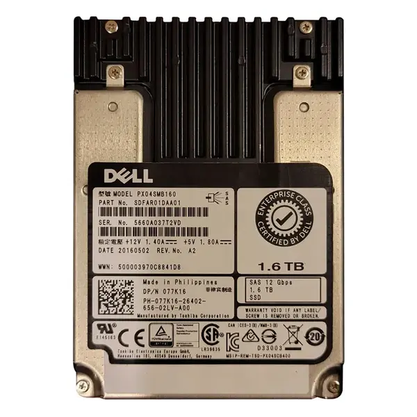 077K16 Dell 1.6TB Multi-Level Cell SAS 12Gb/s Hot-Pluggable 2.5-Inch Solid State Drive for PowerEdge Servers