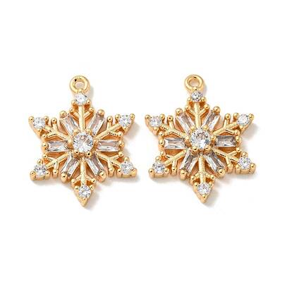 Brass Micro Pave Clear Cubic Zirconia Pendants