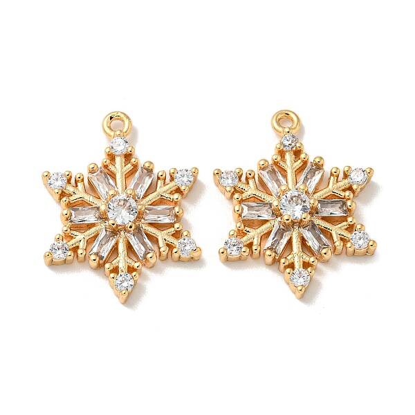 Brass Micro Pave Clear Cubic Zirconia Pendants