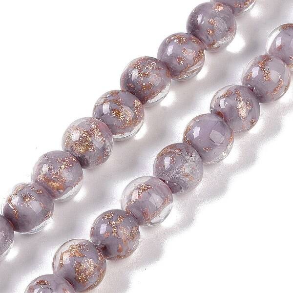 Handmade Gold Sand Lampwork Beads
