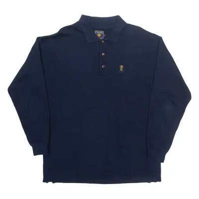 CHAPS RALPH LAUREN Mens Sweatshirt Blue Collared M