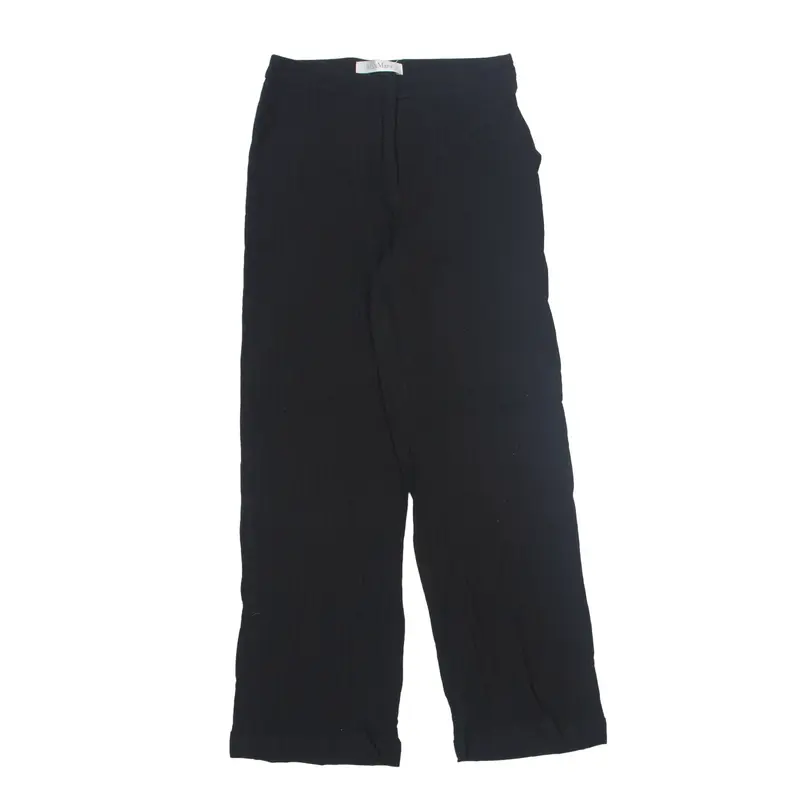 MAX MARA Striped Trousers Black Relaxed Straight Womens W26 L28