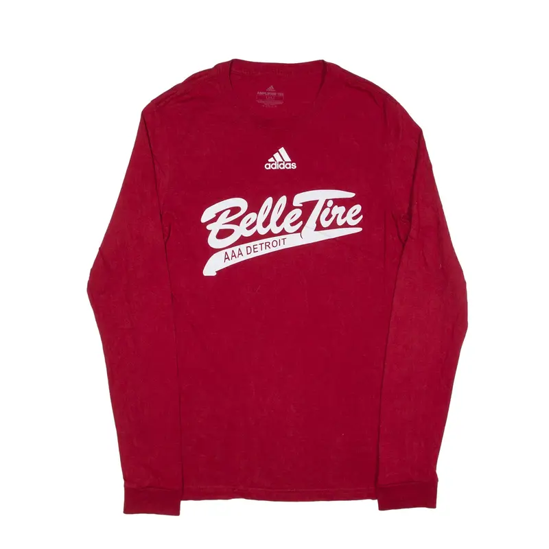 ADIDAS Belle Tire USA T-Shirt Red Long Sleeve Mens M