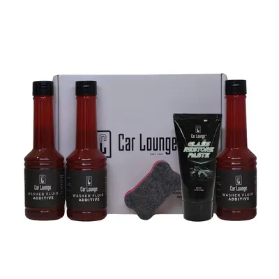 Car Lounge Ultimate Glass Cleaning Kit - Restore Clarity & Enhance Visibility with Glass Restore Paste & Washer Fluid Additiv...