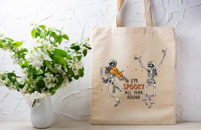 Spooky All Year Tote Bag, Halloween Tote Bag, Cute Tote Bag