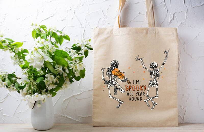 Spooky All Year Tote Bag, Halloween Tote Bag, Cute Tote Bag