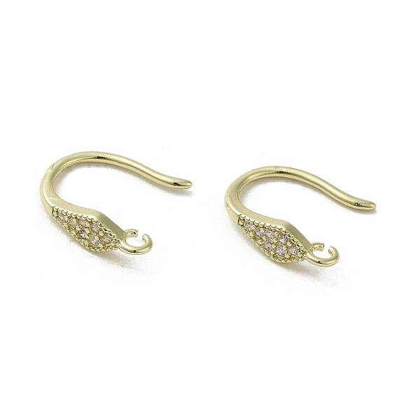 Brass Micro Pave Cubic Zirconia Earring Hooks