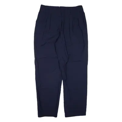 ROSNER Trousers Blue Relaxed Tapered Wool Womens W30 L28