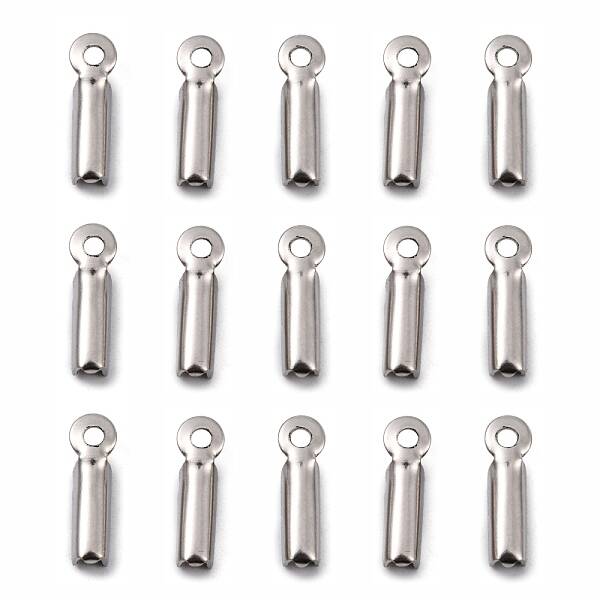 Tarnish Resistant 201 Stainless Steel Fold Over Crimp Cord Ends