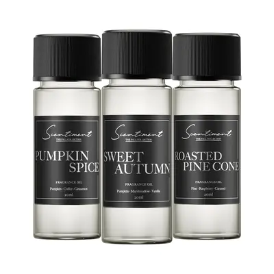 Scentiment Fall Scents Discovery Set - Sweet Autumn, Pumpkin Spice, Roasted Pine Cone Fragrance Oils - 20ml Each - Aromatic &...