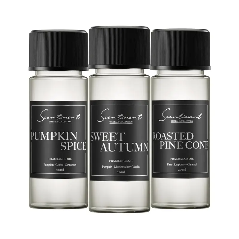 Scentiment Fall Scents Discovery Set - Sweet Autumn, Pumpkin Spice, Roasted Pine Cone Fragrance Oils - 20ml Each - Aromatic &...