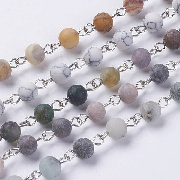Natural/Synthetic Gemstone Beaded Chains