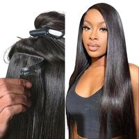LUVME 100% Virgin Human Hair Extensions Seamless & Invisible Edge Straight, Body Wave, Kinky Curly, Yaki Straight, Messy Burm...