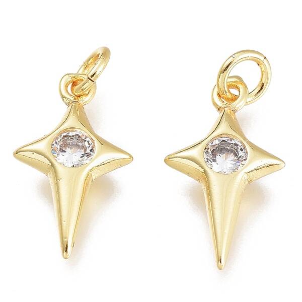 Brass Micro Pave Cubic Zirconia Charms
