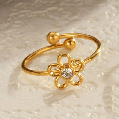 304 Stainless Steel Rhinestone Cuff Rings for Women