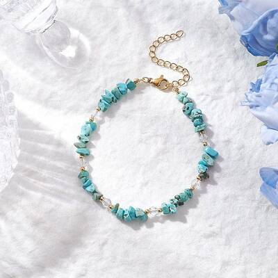 Natural Howlite Chip Beaded Bracelets for Women