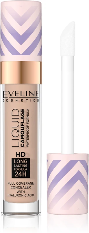Eveline Cosmetics Liquid Camouflage Waterproof Concealer With Hyaluronic Acid Color 06 7.5 Ml