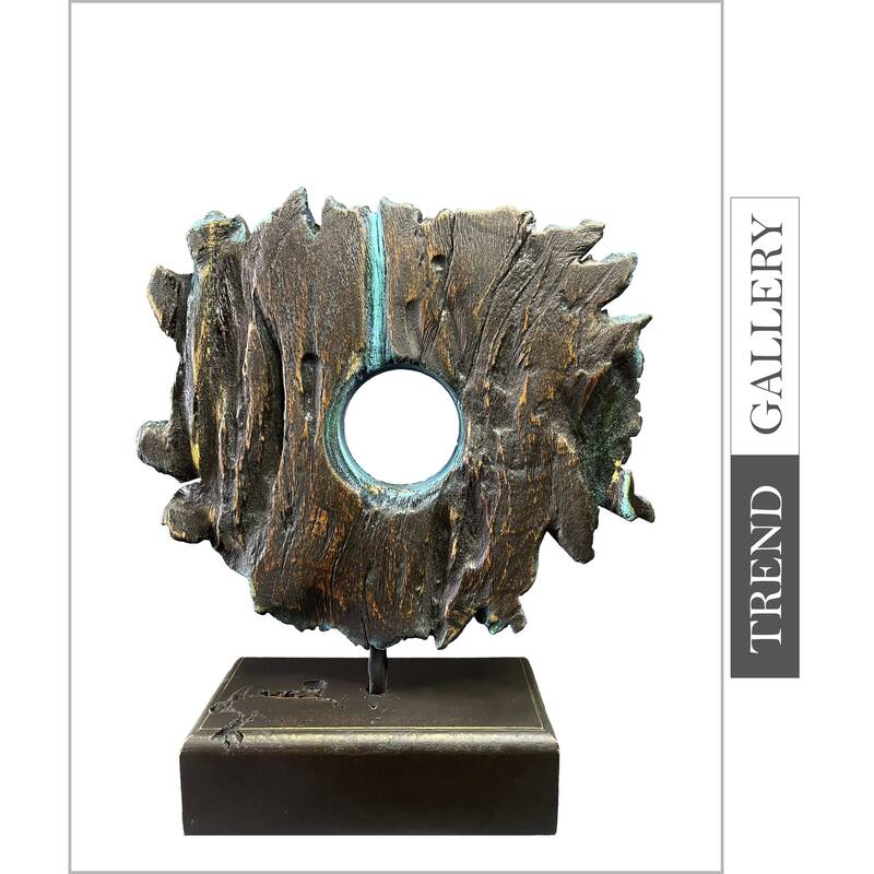 Creative Wood Figurine Hand Carved Desktop Art Modern Table Decor Original Statue for Home Decor | DANCE OF FLAME 12.6"x...