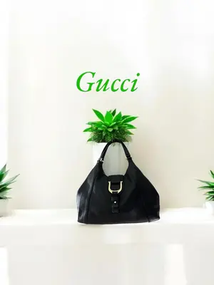 Pre-owned GUCCI Leather tote bags Black Calfskin Greenwich Medium Shoulder Bag