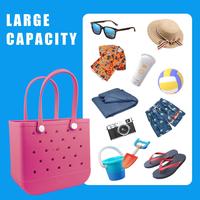Medium Beach Tote Bag Hole Bag- Candy Color Waterproof Washable Tip Proof Durable Open Tote Bag for the Beach Boat Pool Sport...