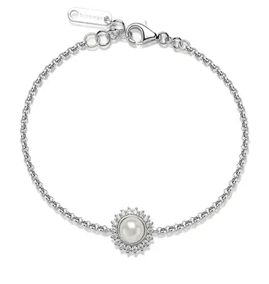 Brosway Sparkling Silver Bracelet with Infinite White Pearl Fancy FIW138