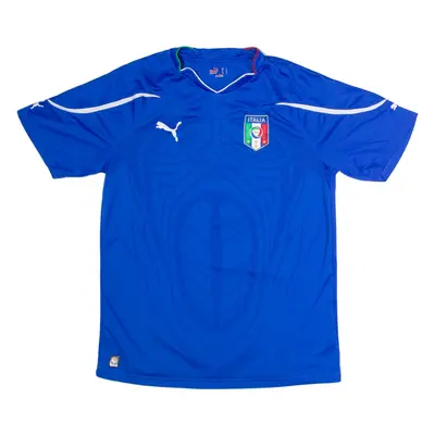 PUMA 2010 Italy Home Mens Football Shirt Jersey Blue V-Neck L