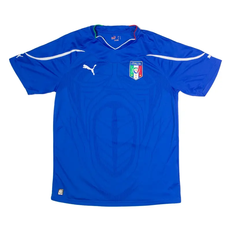 PUMA 2010 Italy Home Mens Football Shirt Jersey Blue V-Neck L