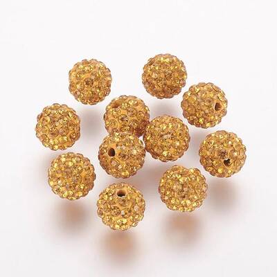 Polymer Clay Rhinestone Beads