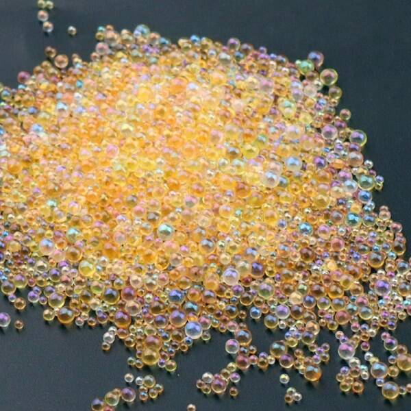 AB Color Plated 3D Nail Art Glass Mini Ball Beads