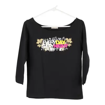 Hanes Long Sleeve Top - Large Black Cotton