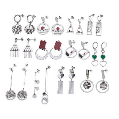 Mixed Style 304 Stainless Steel Dangle Earrings