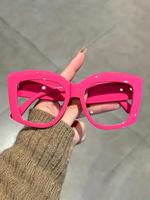 Unisex Trendy Plain Color Large Frame Eyeglasses, Fashion Modern Butterfly Frame Eyeglasses for Work, Daily Clothing Decor, P...