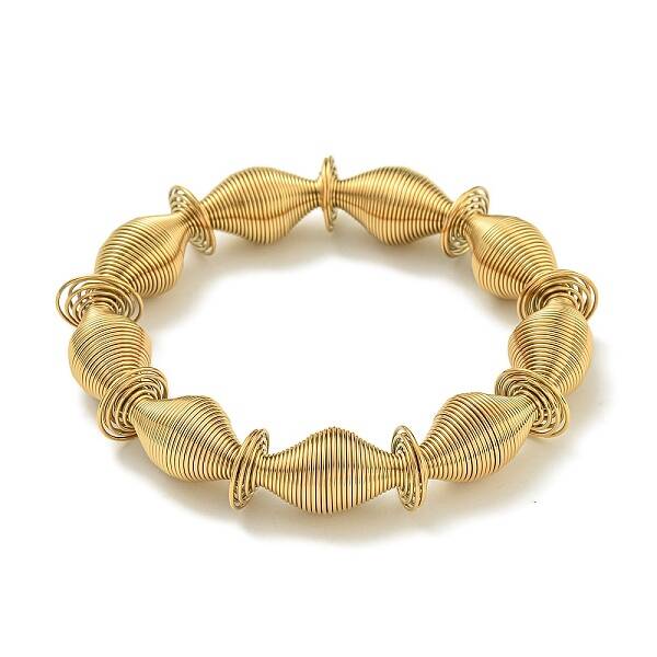 Ion Plating(IP) Adjustable 304 Stainless Steel Bicone Spring Wire Bracelets