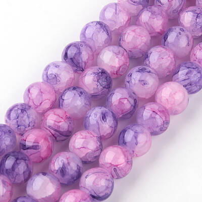 Baking Painted Crackle Glass Bead Strands