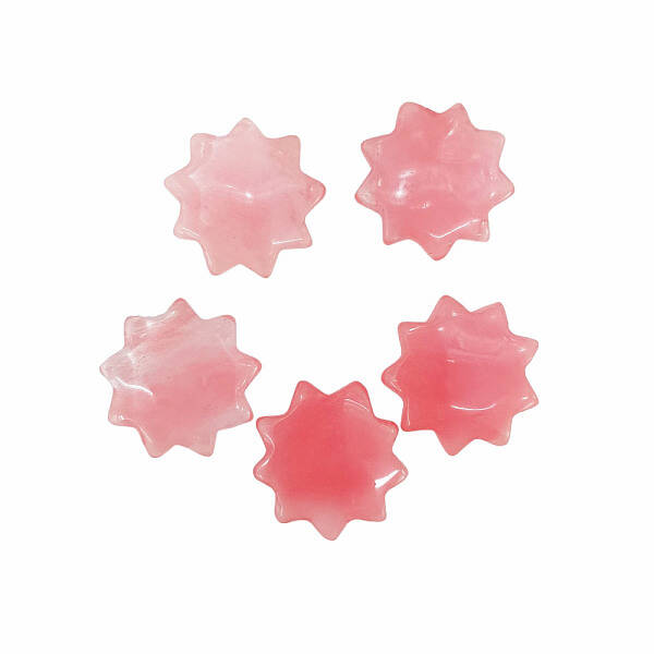 Cherry Quartz Glass Flower Figurines Statues for Home Desk Decorations