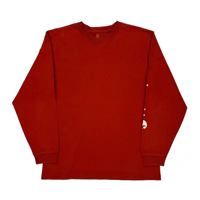 Carhartt Graphic Long Sleeve T-Shirt - Large Red Cotton