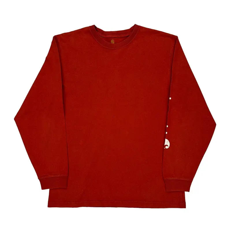 Carhartt Graphic Long Sleeve T-Shirt - Large Red Cotton