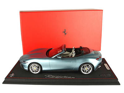 Ferrari Roma Spider (Open Roof) Celeste Tevere Blue Metallic with DISPLAY CASE Limited Edition to 180 pieces Worldwide 1/18 M...