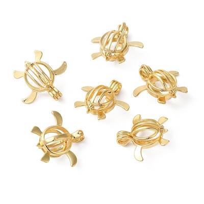 Brass Bead Cage Pendants